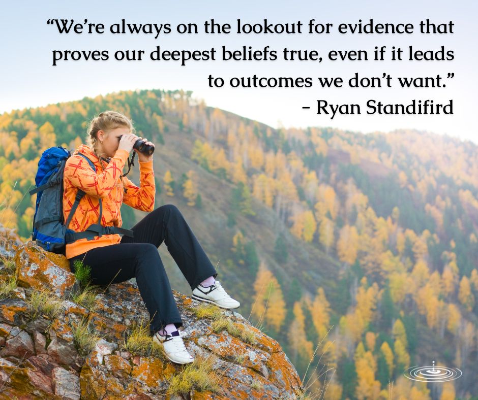 MP 399 Wise Words 2 young woman looking through binoculars on a hike