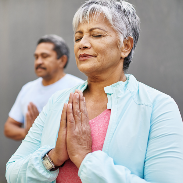 couple meditating