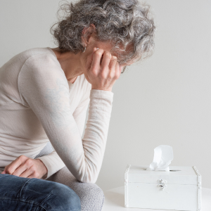 mature woman ashamed